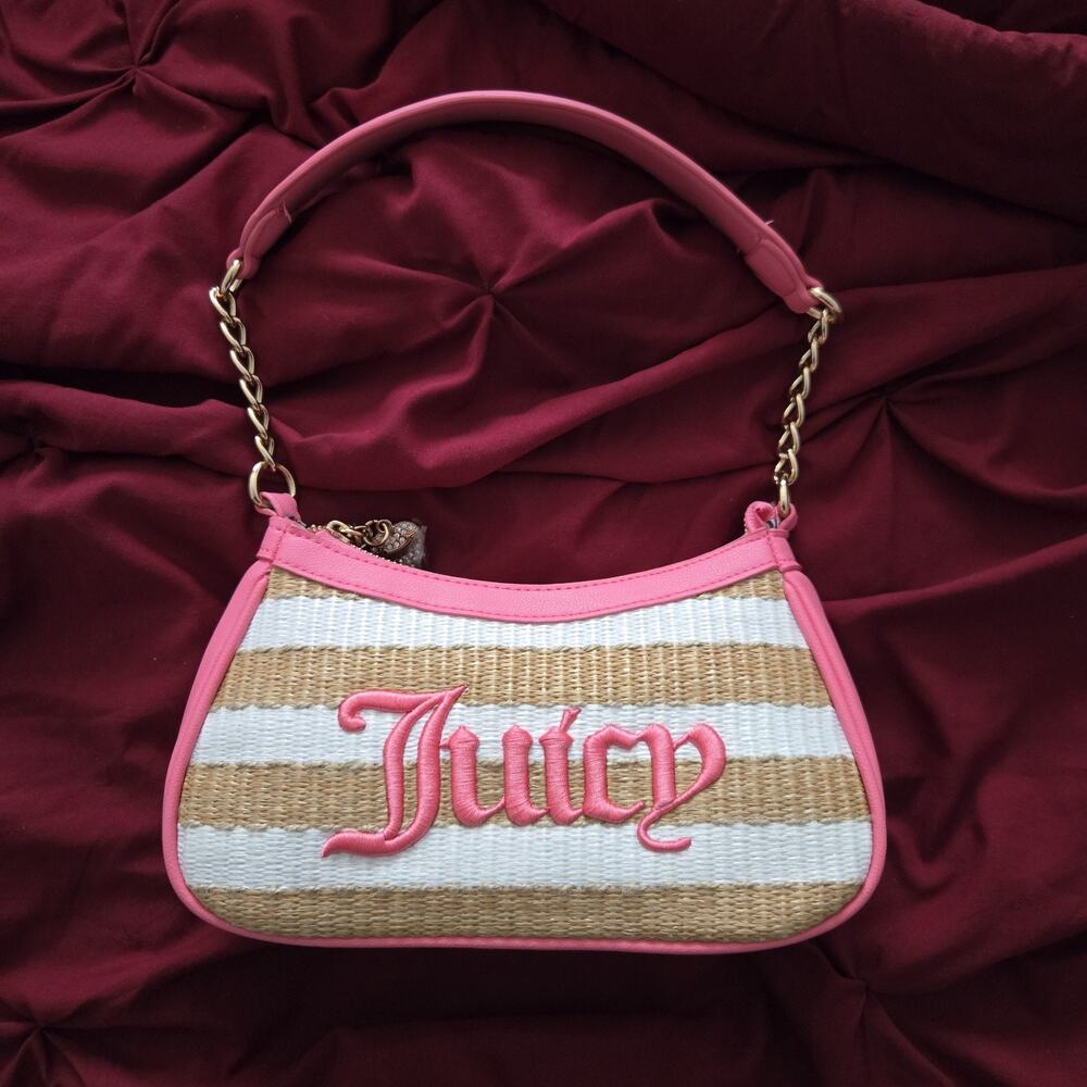 Juicy Couture Juicy Gelato Shoulder Bag Natural White Pink Lemonade NEW